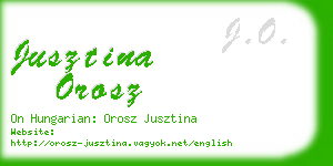 jusztina orosz business card